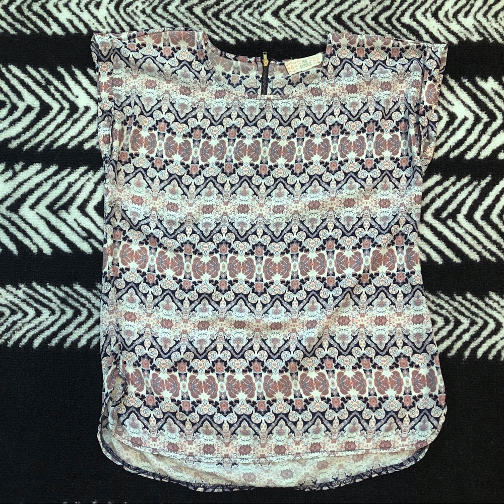 Pink and Navy Business Blouse